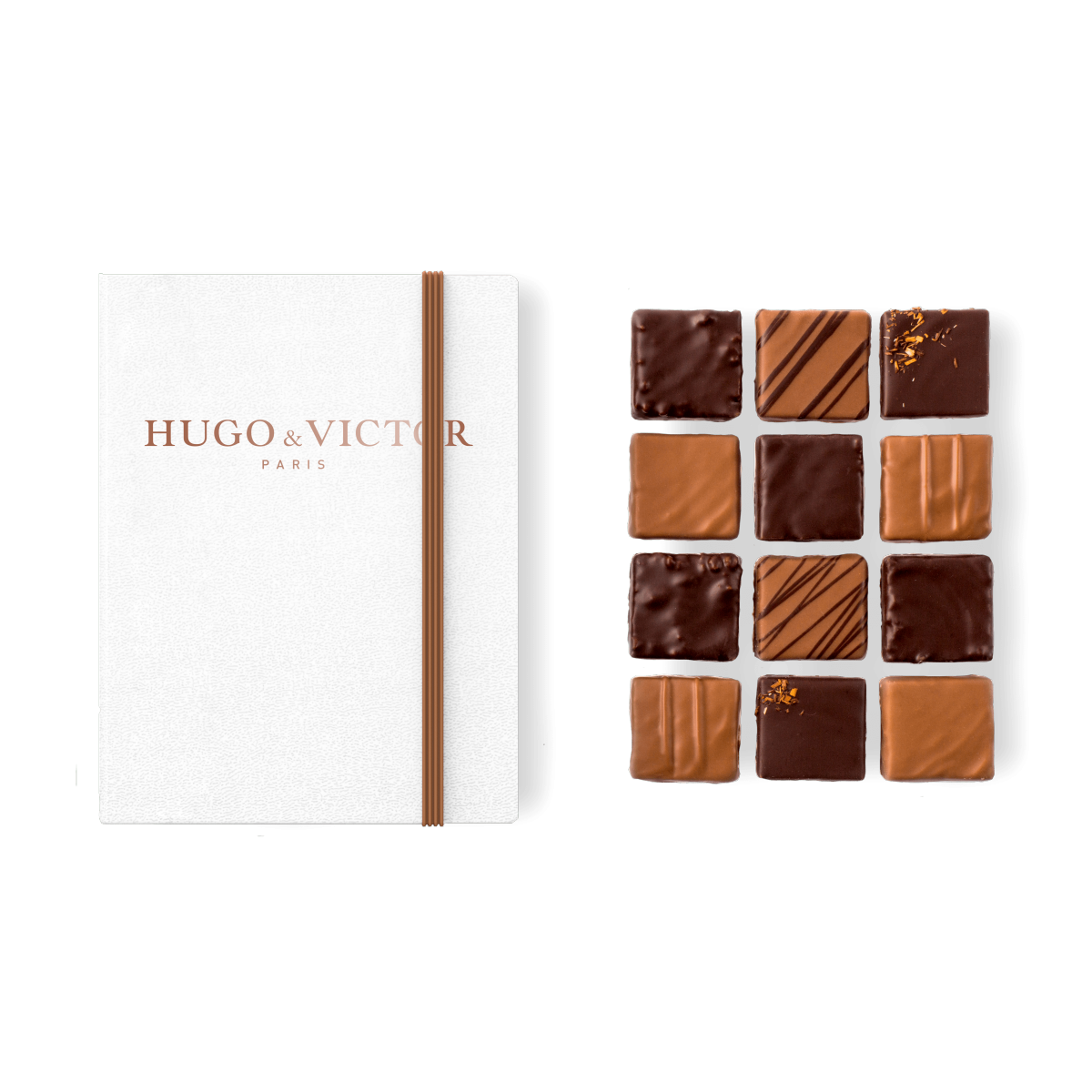 Chocolats artisanaux - Carnet 12 carrés