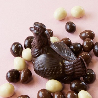 Poule et ses petits oeufs Chocolat Noir