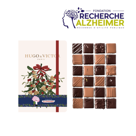 Carnet Noël Branche de Gui 24 Chocolat - Idée Cadeau - Chocolatier Paris