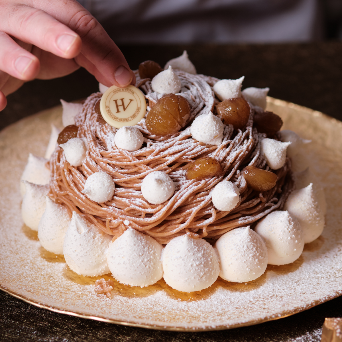 Pavlova d'hiver aux marrons glacés - Pâtisserie de Luxe - Paris