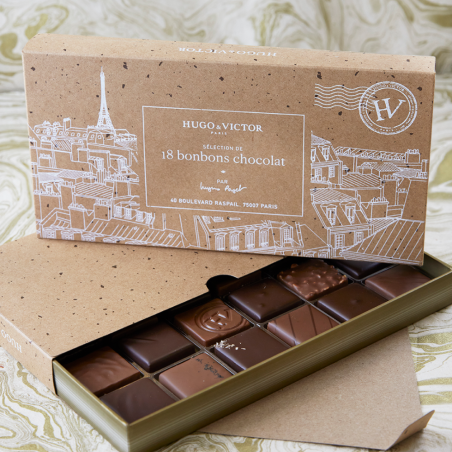 Enveloppe 18 Carrés en chocolat artisanal